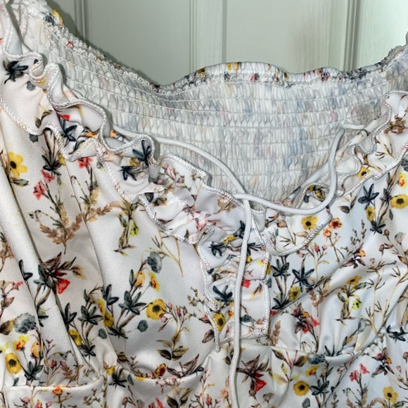 Ditsy Floral Puff Sleeve Maxi Cider Dress - Picture 4 of 10